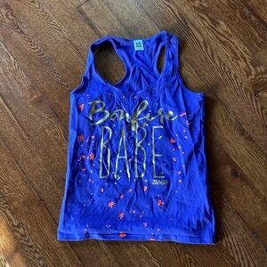 Zumba Fitness “Bonfire Babe” Racerback Tank Top SIZE L – Purple